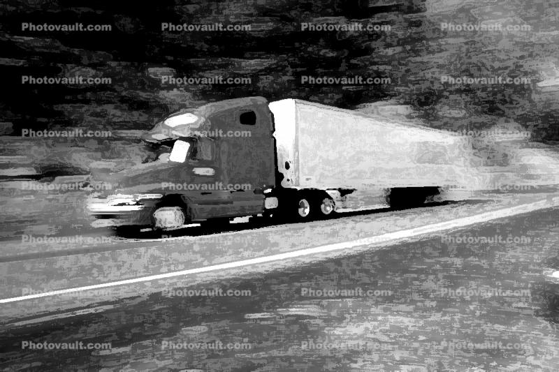 Semi-trailer truck, Semi, Highway 395