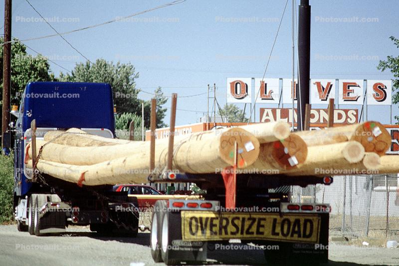 Logging Truck, Oversize Load, Semi, Corning California