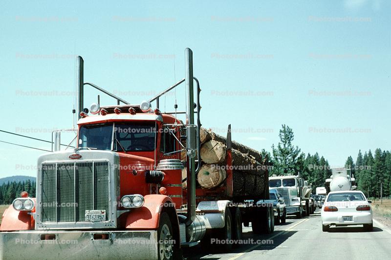 Peterbilt, Logging Truck, Semi, east of Lake Almador, Highway 36