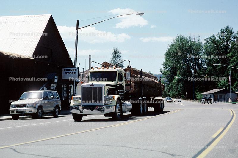 Peterbilt, Logging Truck, Semi, Chester, Plumas County, Highway 36