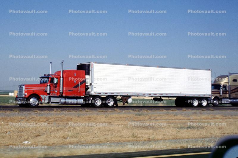 Semi-trailer truck, Semi, Interstate Highway I-5 near the Grapevine