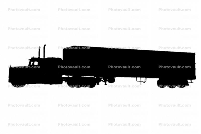 Semi-trailer truck silhouette, shape, logo, Semi