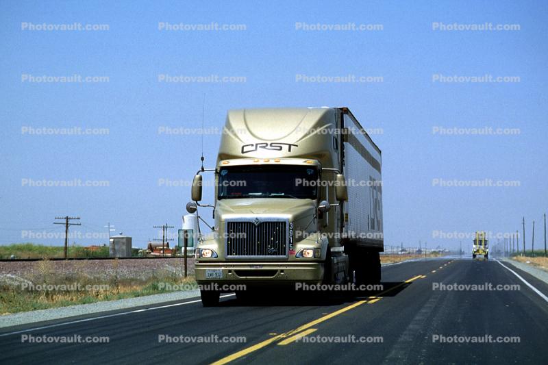 CRST, Interstate Highway I-5, Semi-trailer truck, Semi, Central Valley, California
