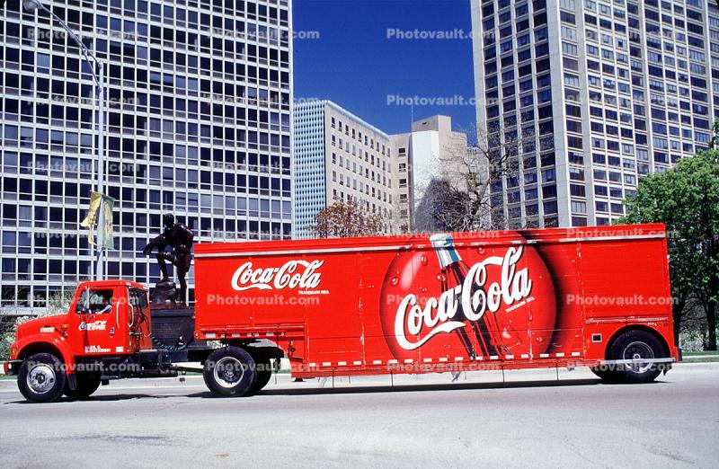 Coca Cola, Lincoln Park, Chicago, Semi-trailer truck, Semi