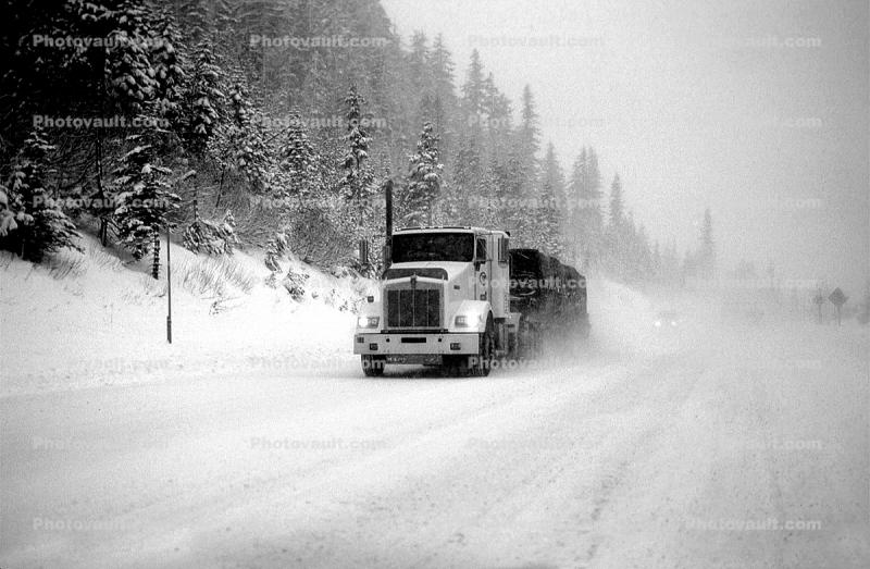 Kenworth, west of Sisters, Santiam Pass, Highway-20, Forest, Trees
