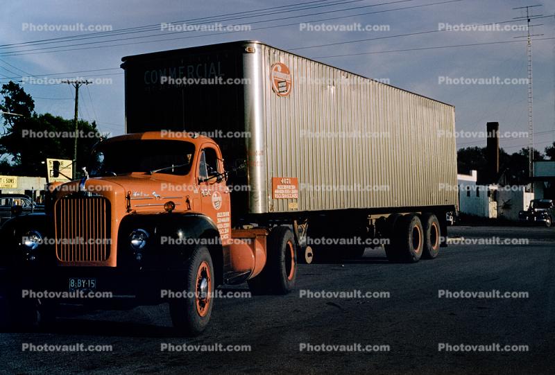 Mack Semi Trailer Truck, Commercial Motor Freight, 1958, 1950s
