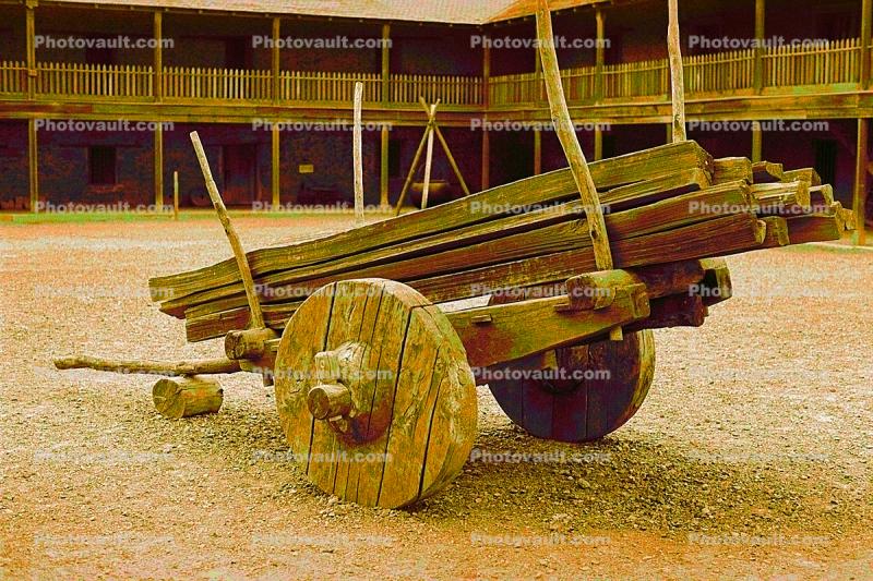 Wooden Cart, Lumber, Axle, Wheel, Petaluma Adobe State Historic Park