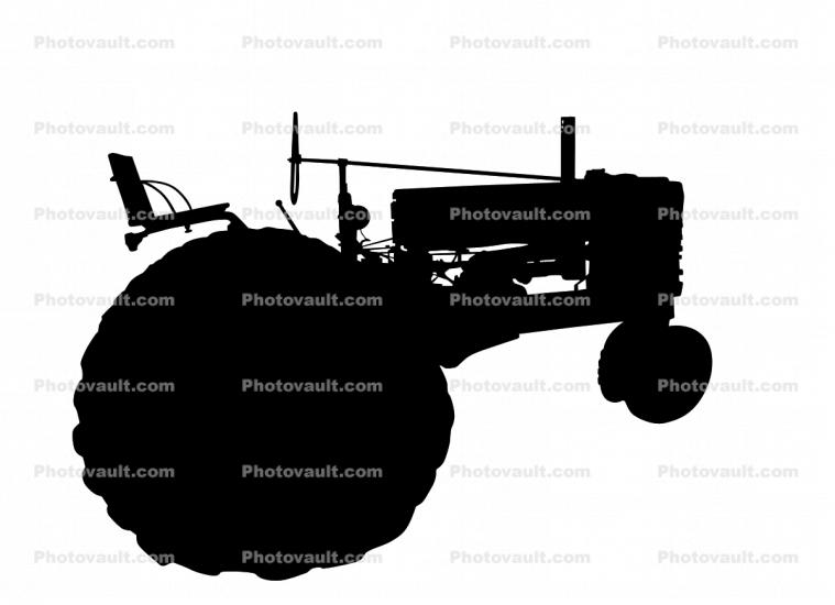farm tractor silhouette, logo, shape