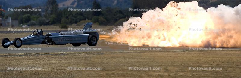 smoke, jet, exhaust, flames, power, thrust, Air Force Jet Car, Panorama