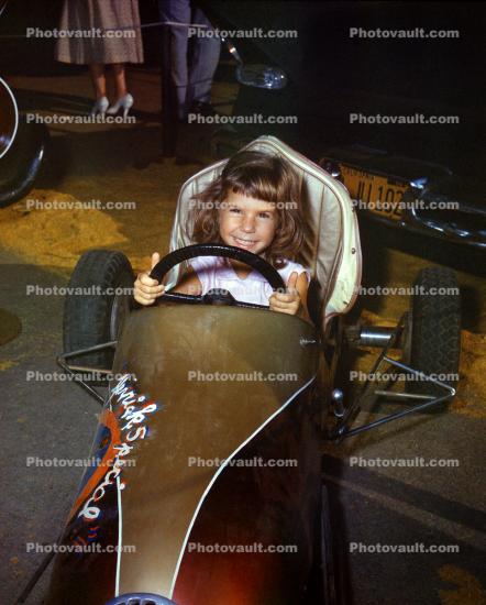 Girl in her Go-cart, car, 1950s