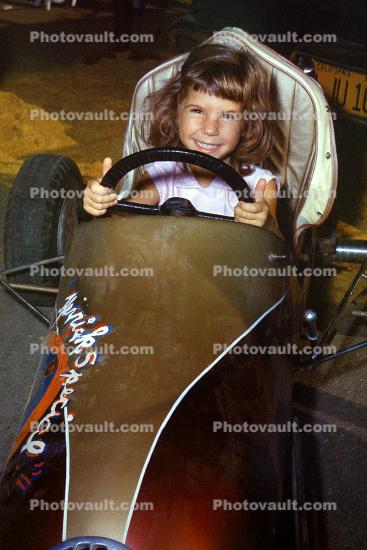 Girl in her Go-cart, car, 1950s