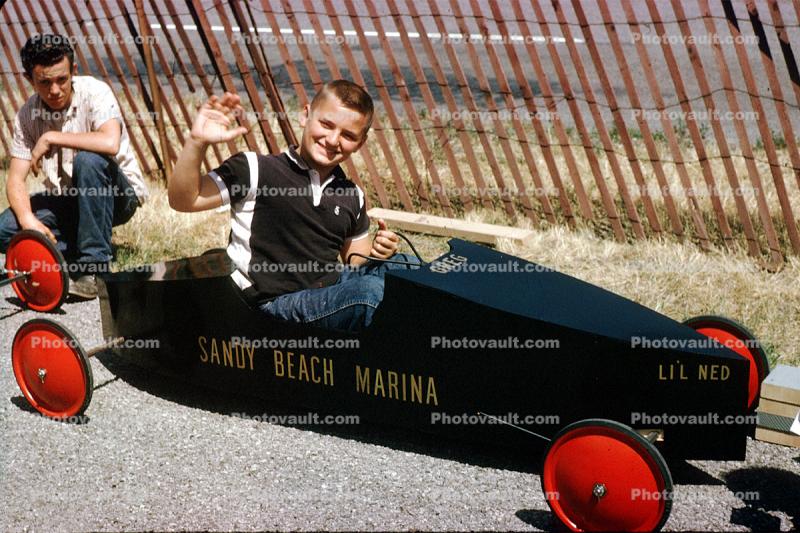 Boy, smiles, Sandy Beach Marina, Li'l Ned, 1950s