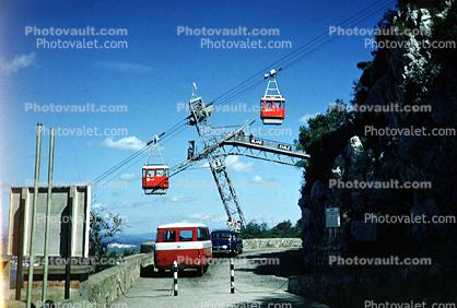 Pylon with Castors and Roller systems, Aerial Tramway, Midway Station, Gibraltar, 1967