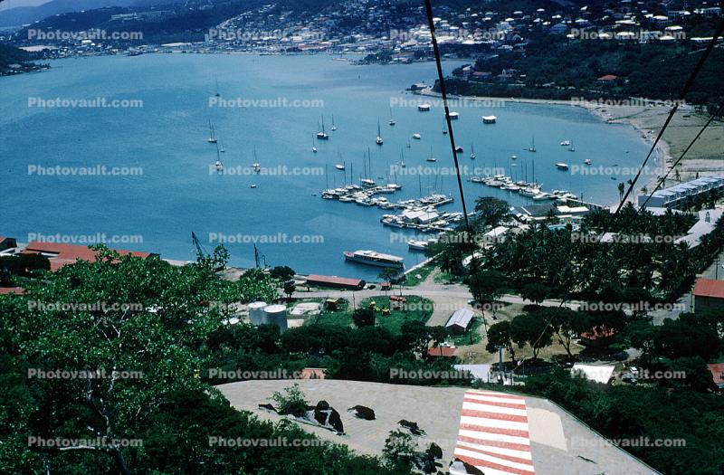 Virgin Islands, Harbor, Boats, June 1965, 1960s