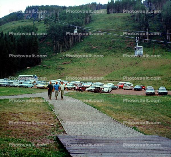 Vail in the Summer, Parked Cars, Footpath, Walkway, Forest