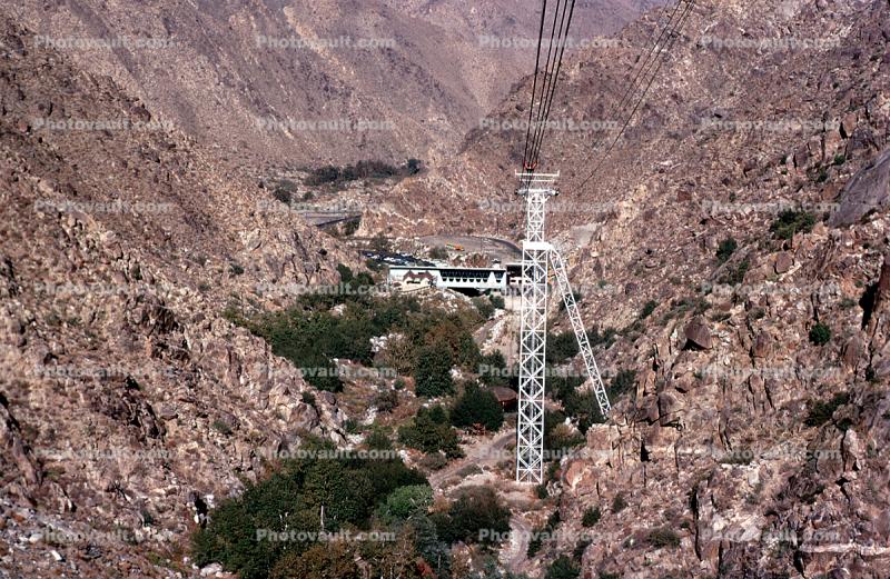 Steel Truss Pylon, tower, Palm Springs Aerial Tramway, Valley Station, Terminus, August 1960
