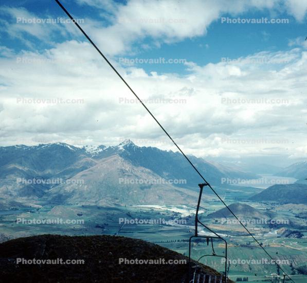 Chairlift, south island, Mountains, Lake, New Zealand