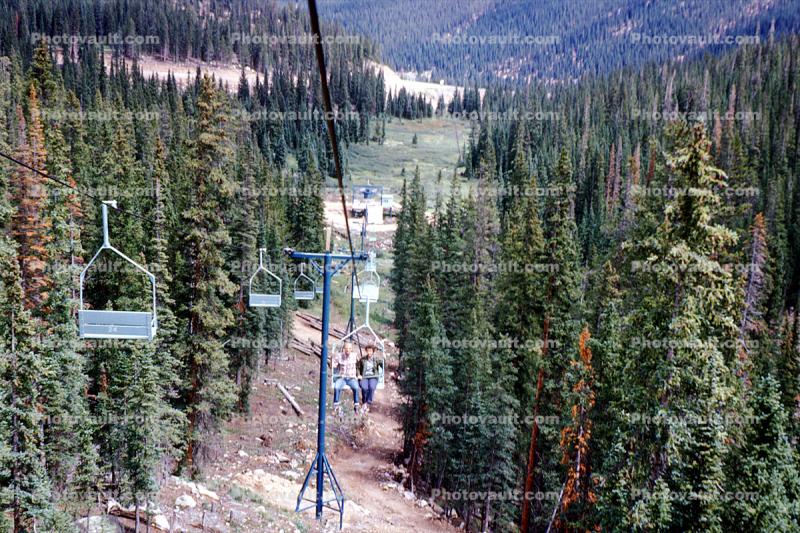 Chairlift, Colorado, Summertime, Summer, Forest, Trees, September 1963