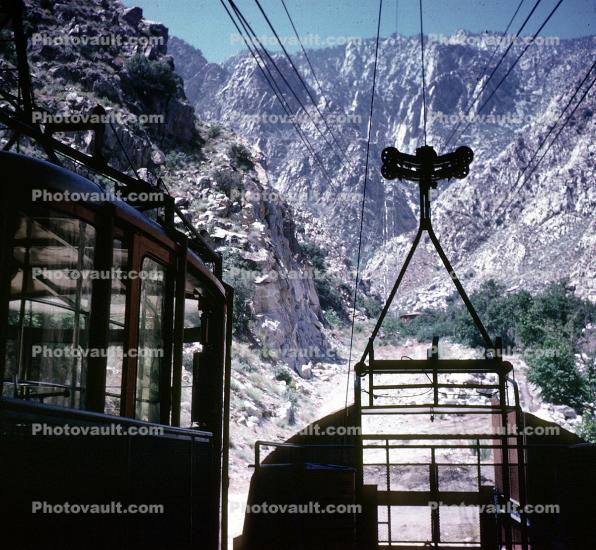 Valley Station, Terminus, building, Palm Springs Aerial Tramway, trees, valley, 1967, 1960s