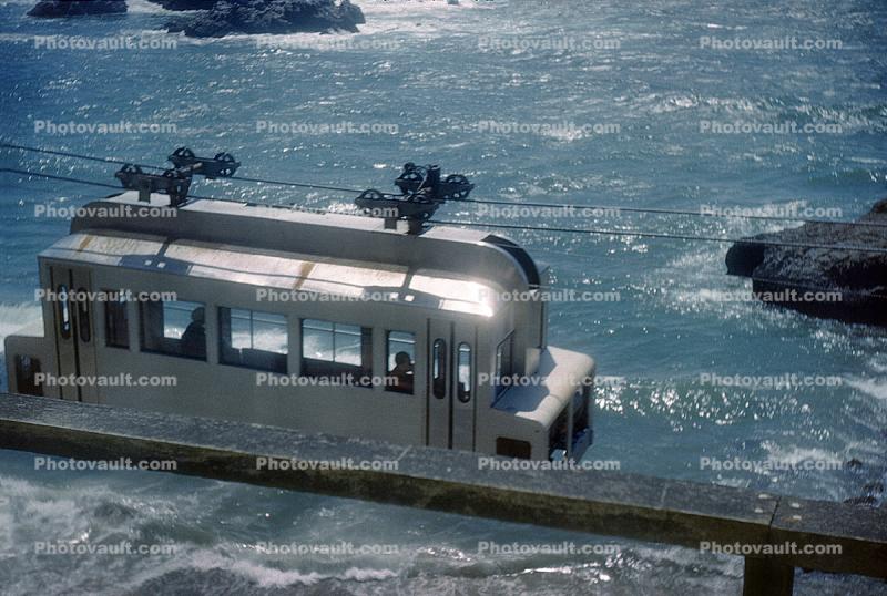 Cable Tram over the Pacific Ocean, Sutro Baths, San Francisco, May 1959, 1950s