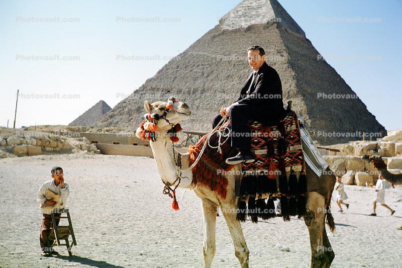 Man Riding a Camel, Great Pyramid of Cheops, 1950s
