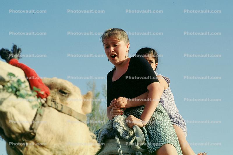Girls Riding a Camel, Lido, Dead Sea