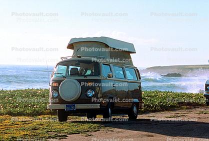Volkswagen Van Camper, coast, coastline
