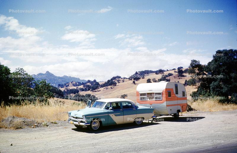 Trailer, Camper, Car, Automobile, December 1960, 1960s