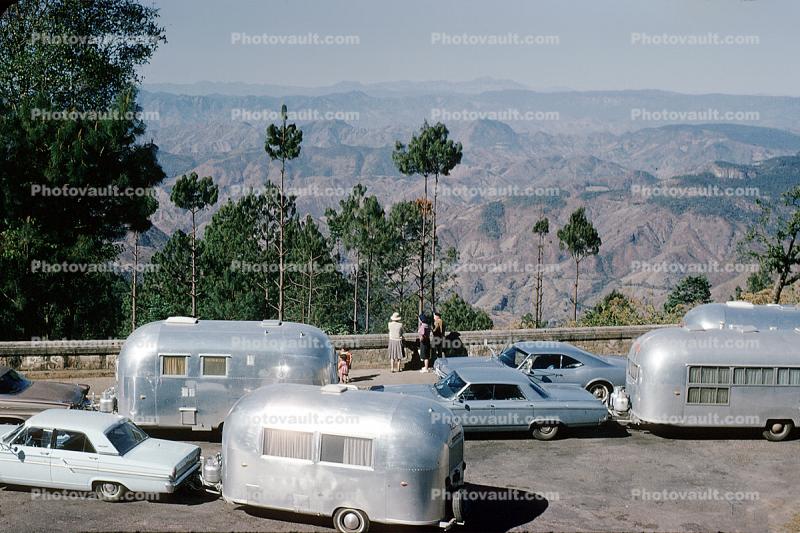 Camino Mexico-Morelia, Guadalajara, Airstream Trailers, Car, Vehicle, Automobile, Aluminum, Rally, Club, April 1965, 1960s