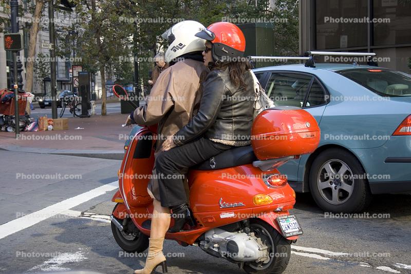 Vespa, Scooter, Women, Leather Jackets, Boots