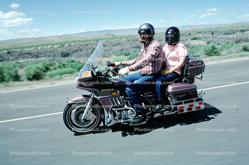 Honda, Man, Woman, Riding, Desert