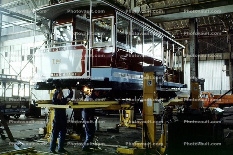 18, Repair Shop, Maintenance, San Francisco Cable Car Repair Barn, Potrero Division Trolley Coach Facility, 1983, 1980s, MRO