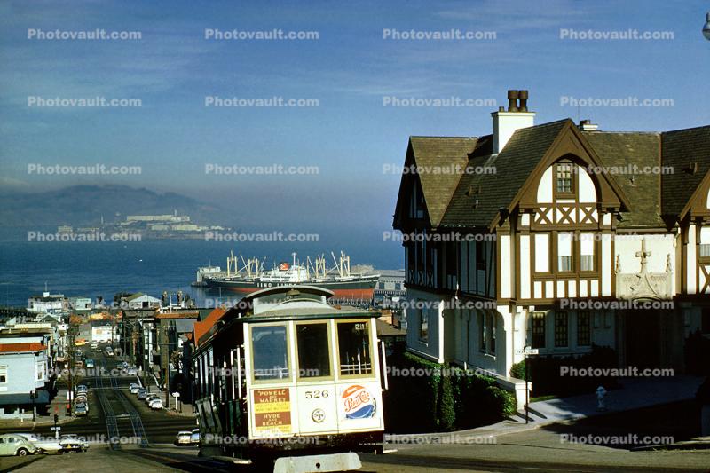 Hyde Street Cable Car, Automobiles, Vehicles, 1960, 1960s