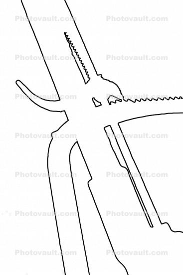 Brake handle outline, Line Drawing, Wratchet
