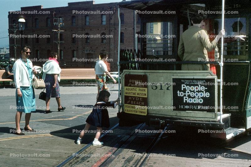 517, Girl Pushing, Woman, People-to-People Radio, Turnaround, Turnabout, Hyde Street, July 1968, 1960s