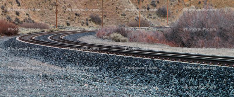 Railroad Track Curve Panorama