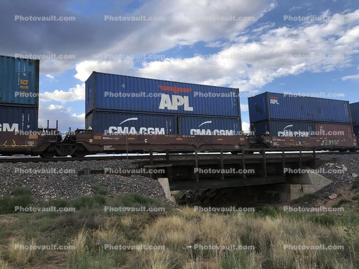 APL, flatcar, intermodal, bridge, 28 July 2019