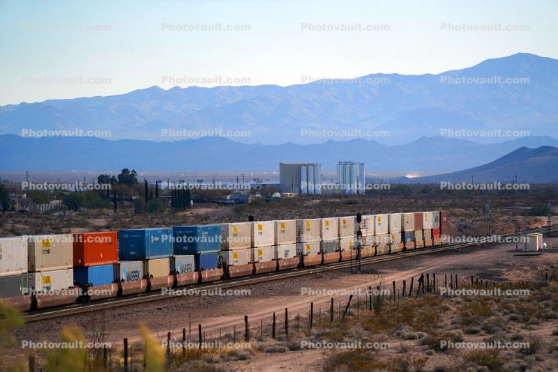 Intermodal Flatcars, Mojave Desert, Yucca, 16 January 2020