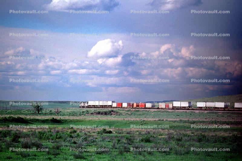 Piggyback Train, Montana, intermodal