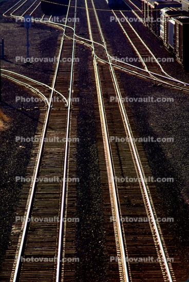 Shiney Rail Yard, Columbia River Basin, Railroad Tracks, The Dalles in Oregon, 11 August 1991