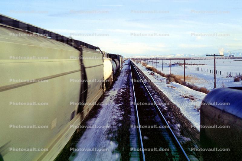 Hopper Railcars, Siding, snow, Cold, Ice, Frozen, Icy, Winter, 31 December 1992