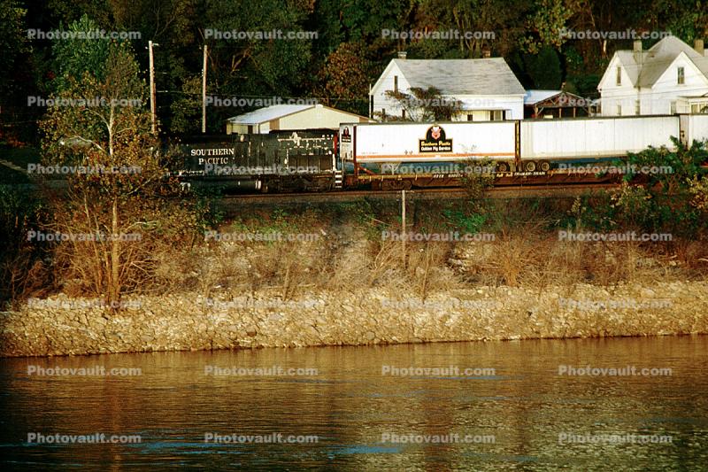 Southern Pacific, Piggyback Container, Illinois, intermodal, 13 November 1993