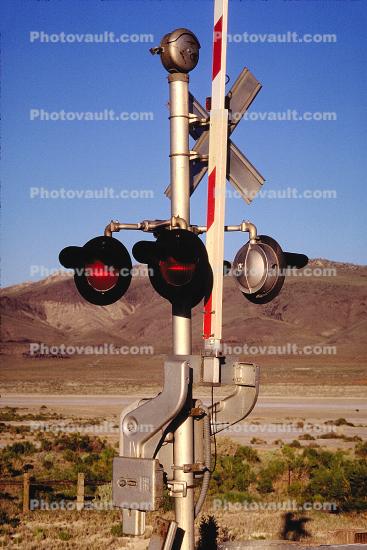 crossing gate signal, Black Rock Desert, Gerlach, Nevada, Caution, warning