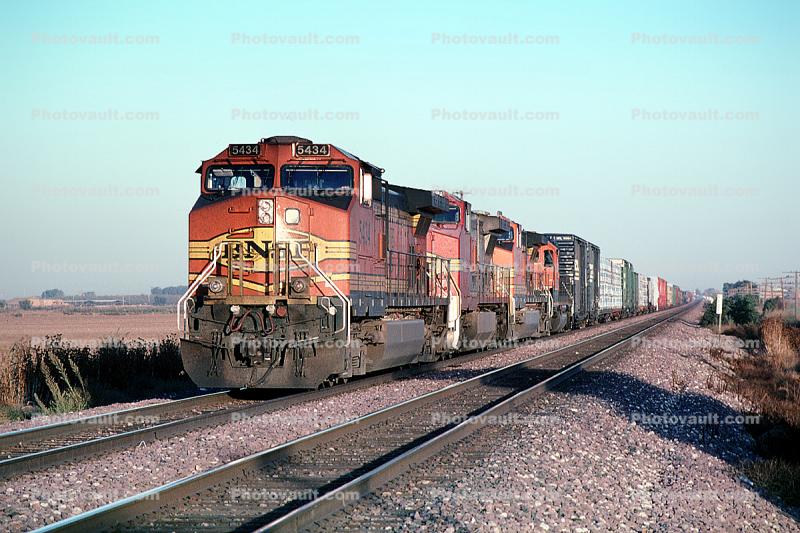 BNSF 5434, GE C44-9W, Diesel locomotive, California, BNSF Railway