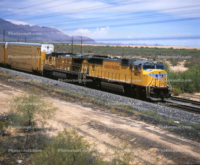 UP 4379, EMD SD40T-2, Union Pacific, between Phoenix and Tucson