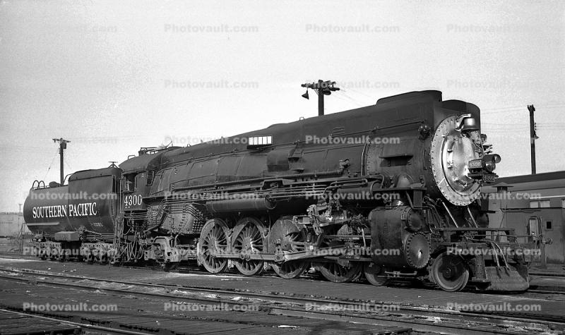 Southern Pacific, SP 4300, Mountain Class Mt-1, 4-8-2, Skyline Casing, 1950s