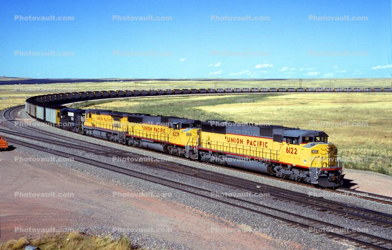 Coal Train, UP 6122, UP 6239, Union Pacific, Reno Wyoming