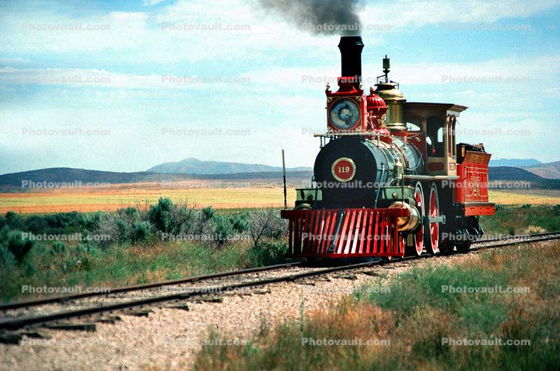 Union Pacific No. 119, Union Pacific Rail Road, UP 119, 4-4-0, First Transcontinental Railroad, Golden Spike, 1950s