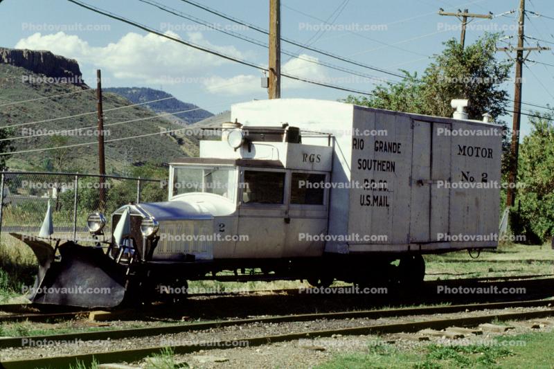 Railbus, US Mail, Rio Grande Southern, Motor No.2, Rio Grande Line, Durango, snowplow