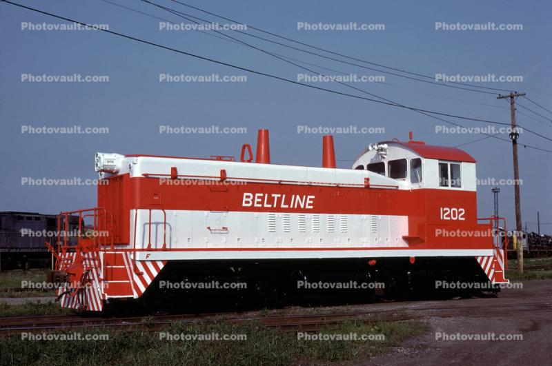 Beltline 1202, Switcher, Tacoma Belt EMD SW9, Silvis Illinois, May 1984, 1980s